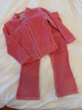 The Beaufort Bonnet Company Pink Velour Zip Jacket Set